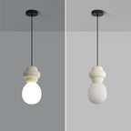Contemporary Scandinavian Spherical Resin Glass 1-Light Pendant Light For Living Room