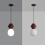 Contemporary Scandinavian Spherical Resin Glass 1-Light Pendant Light For Living Room