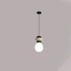 Contemporary Scandinavian Spherical Resin Glass 1-Light Pendant Light For Living Room