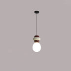 Contemporary Scandinavian Spherical Resin Glass 1-Light Pendant Light For Living Room