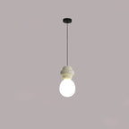 Contemporary Scandinavian Spherical Resin Glass 1-Light Pendant Light For Living Room