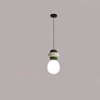 Contemporary Scandinavian Spherical Resin Glass 1-Light Pendant Light For Living Room