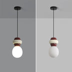 Contemporary Scandinavian Spherical Resin Glass 1-Light Pendant Light For Living Room