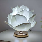 Contemporary Creative Lotus Flower Fabric Hardware 1-Light Table Lamp For Bedroom Lumendat