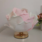 Contemporary Creative Lotus Flower Fabric Hardware 1-Light Table Lamp For Bedroom Lumendat