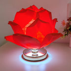 Contemporary Creative Lotus Flower Fabric Hardware 1-Light Table Lamp For Bedroom Lumendat