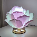 Contemporary Creative Lotus Flower Fabric Hardware 1-Light Table Lamp For Bedroom Lumendat