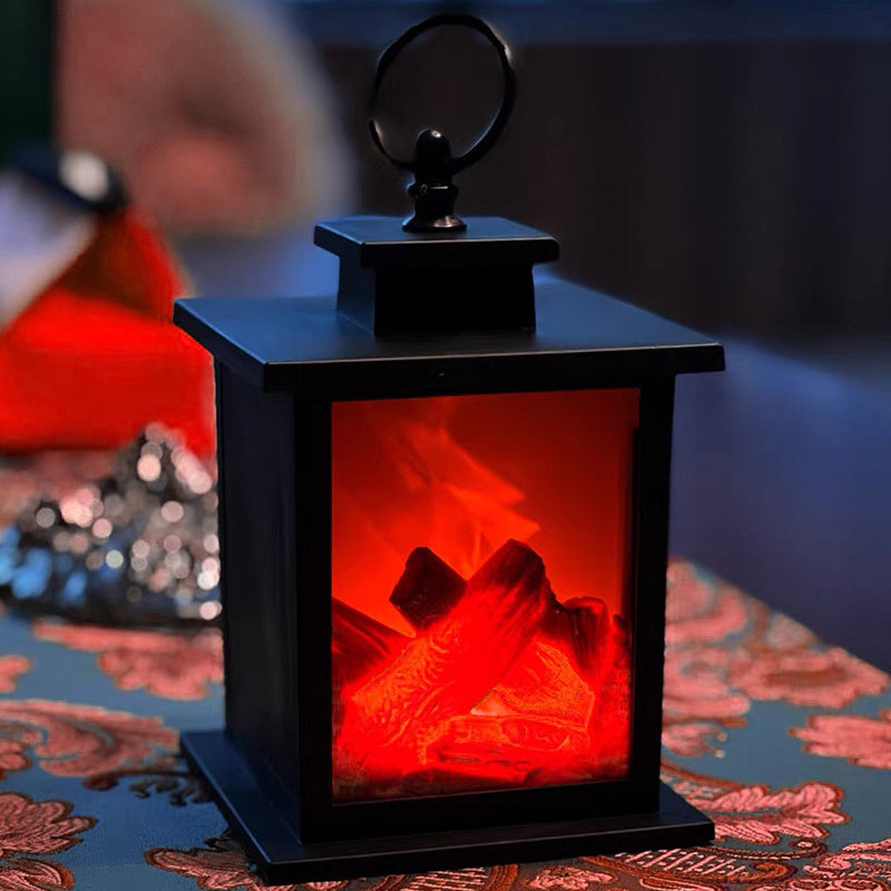 Contemporary Creative ABS Simulated Flame Fireplace LED Table Lamp For Study Lumendat