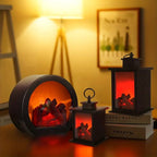 Contemporary Creative ABS Simulated Flame Fireplace LED Table Lamp For Study Lumendat