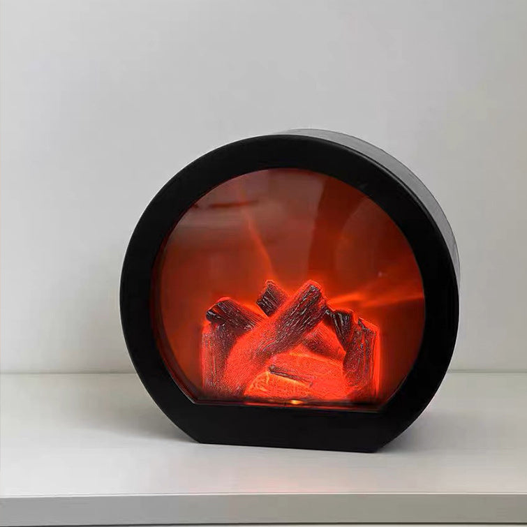 Contemporary Creative ABS Simulated Flame Fireplace LED Table Lamp For Study Lumendat