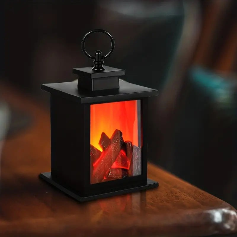 Contemporary Creative ABS Simulated Flame Fireplace LED Table Lamp For Study Lumendat