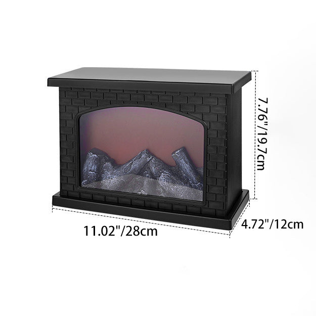 Contemporary Creative ABS Simulated Flame Fireplace LED Table Lamp For Study Lumendat