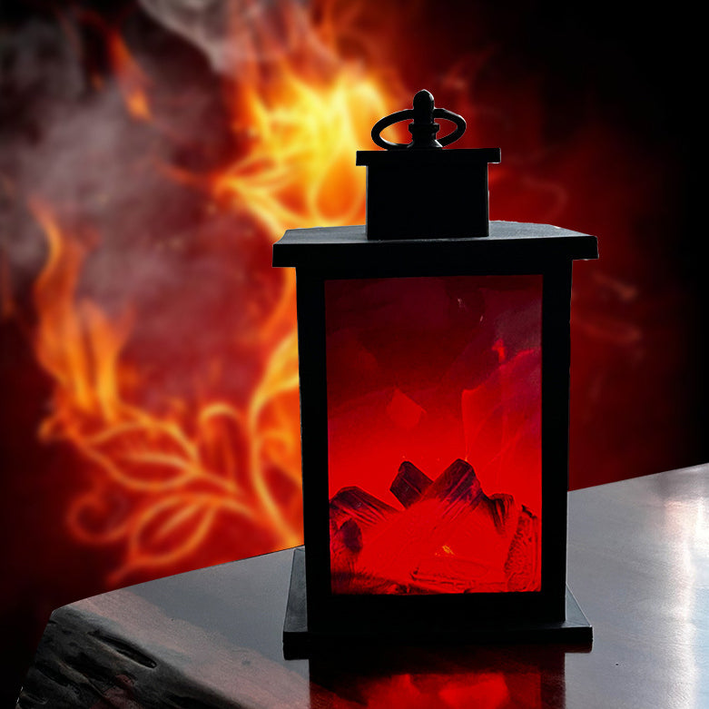 Contemporary Creative ABS Simulated Flame Fireplace LED Table Lamp For Study Lumendat
