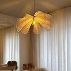Traditional Japanese Fabric Petal Shade 1-Light Pendant Light For Living Room