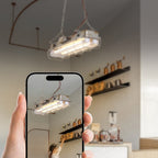 Contemporary Industrial Iron PC Long Strip 2-Light Island Light Pendant Light For Living Room