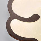 Contemporary Simplicity Iron Walnut Grain Cloud Acrylic LED Flush Mount Ceiling Light For Bedroom