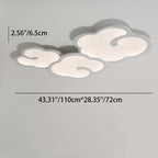 Contemporary Simplicity Iron Walnut Grain Cloud Acrylic LED Flush Mount Ceiling Light For Bedroom