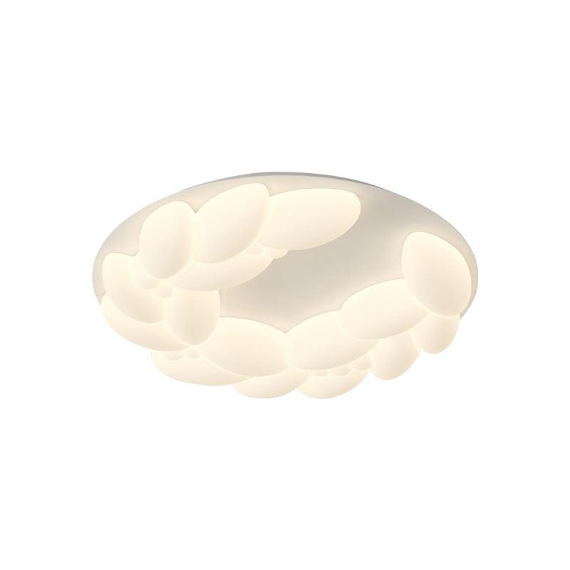 Contemporary Nordic Geometric Circle PE Iron LED Flush Mount Ceiling Light For Bedroom