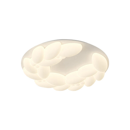 Contemporary Nordic Geometric Circle PE Iron LED Flush Mount Ceiling Light For Bedroom