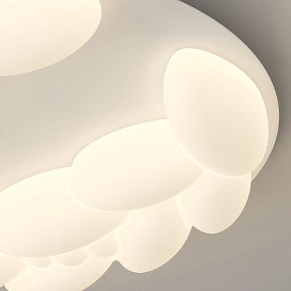 Contemporary Nordic Geometric Circle PE Iron LED Flush Mount Ceiling Light For Bedroom