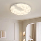 Contemporary Nordic Geometric Circle PE Iron LED Flush Mount Ceiling Light For Bedroom