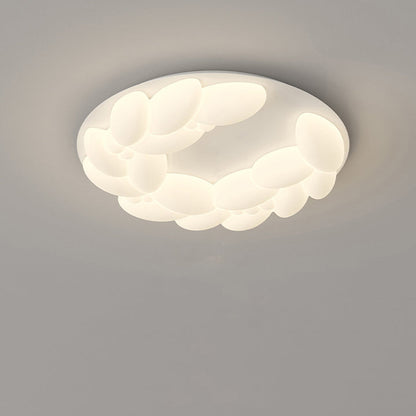 Contemporary Nordic Geometric Circle PE Iron LED Flush Mount Ceiling Light For Bedroom