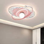 Contemporary Scandinavian Universe Galaxy Iron Acrylic LED Flush Mount Ceiling Light for Bedroom