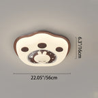 Contemporary Creative Deer Cat Claw Woodgrain LED Flush Mount Ceiling Light For Bedroom