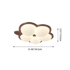 Contemporary Retro Wood Grain Rabbit PE Grape Shade LED Flush Mount Ceiling Light For Bedroom