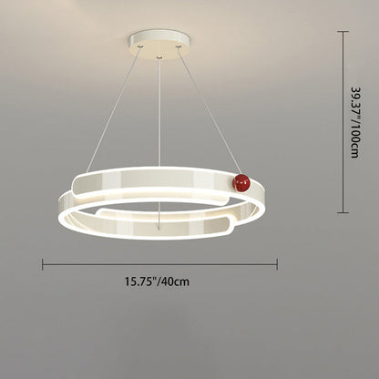 Traditional French Iron Aluminum Circle Ring LED Pendant Light For Bedroom