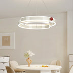 Traditional French Iron Aluminum Circle Ring LED Pendant Light For Bedroom