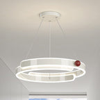 Traditional French Iron Aluminum Circle Ring LED Pendant Light For Bedroom