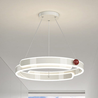 Traditional French Iron Aluminum Circle Ring LED Pendant Light For Bedroom