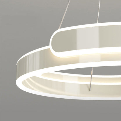 Traditional French Iron Aluminum Circle Ring LED Pendant Light For Bedroom