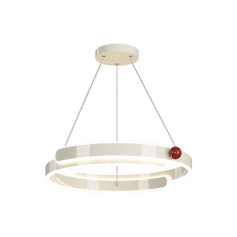 Traditional French Iron Aluminum Circle Ring LED Pendant Light For Bedroom