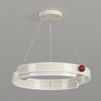 Traditional French Iron Aluminum Circle Ring LED Pendant Light For Bedroom