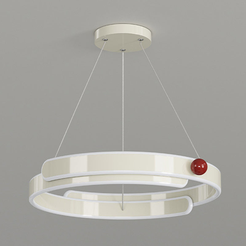 Traditional French Iron Aluminum Circle Ring LED Pendant Light For Bedroom