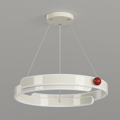 Traditional French Iron Aluminum Circle Ring LED Pendant Light For Bedroom