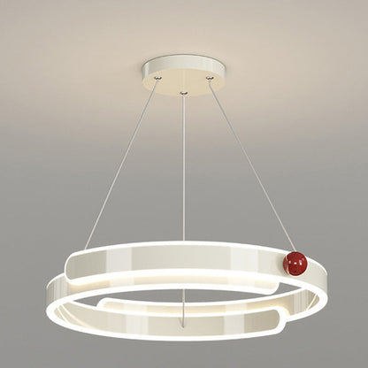 Traditional French Iron Aluminum Circle Ring LED Pendant Light For Bedroom