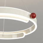 Traditional French Iron Aluminum Circle Ring LED Pendant Light For Bedroom