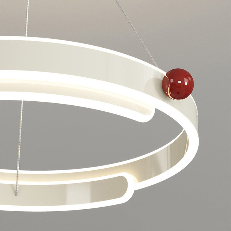 Traditional French Iron Aluminum Circle Ring LED Pendant Light For Bedroom