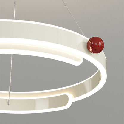 Traditional French Iron Aluminum Circle Ring LED Pendant Light For Bedroom
