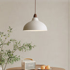 Traditional Japanese Solid Wood Iron Round 1-light Pendant Light for Living Room BulbSquare