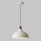Traditional Japanese Solid Wood Iron Round 1-light Pendant Light for Living Room BulbSquare