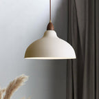 Traditional Japanese Solid Wood Iron Round 1-light Pendant Light for Living Room BulbSquare