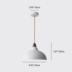 Traditional Japanese Solid Wood Iron Round 1-light Pendant Light for Living Room BulbSquare