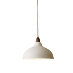 Traditional Japanese Solid Wood Iron Round 1-light Pendant Light for Living Room BulbSquare