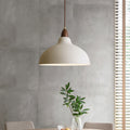 Traditional Japanese Solid Wood Iron Round 1-light Pendant Light for Living Room BulbSquare