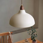 Traditional Japanese Solid Wood Iron Round 1-light Pendant Light for Living Room BulbSquare