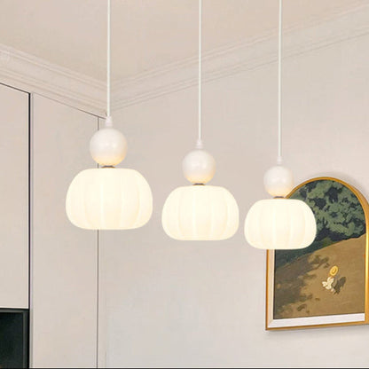 Traditional French Iron Acrylic Cotton Flower 1-light Pendant Light for Living Room
